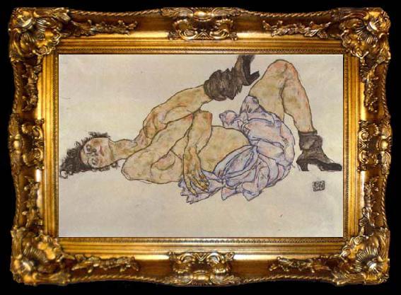 framed  Egon Schiele Reclining Female Nude (mk12), ta009-2